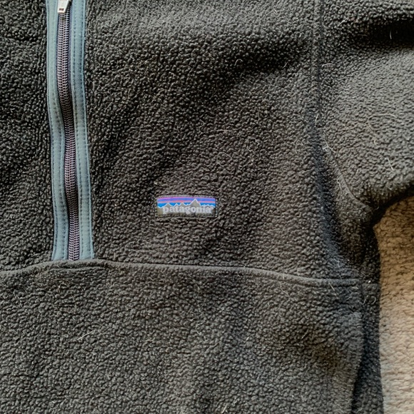 Patagonia Vintage Synchilla 1/2 Zip Black Fleece Pullover - Picture 2 of 4